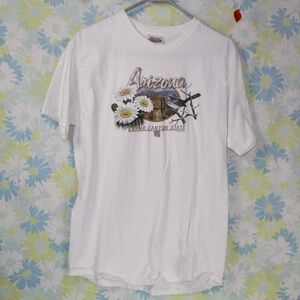 White cotton Arizona graphic tee unisex adult medium arizona grand canyon state